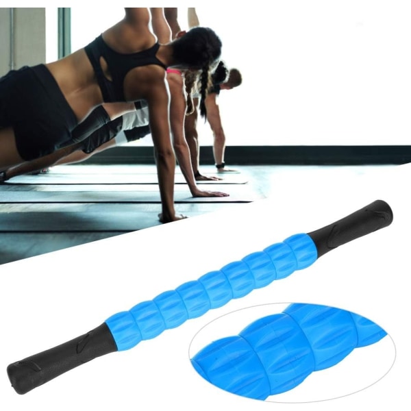 Muscle Roller Massage Stick Tool, Muskel Massage Roller PVC til lindring af muskelømhed, beroligende kramper, massage, restitution (blå)