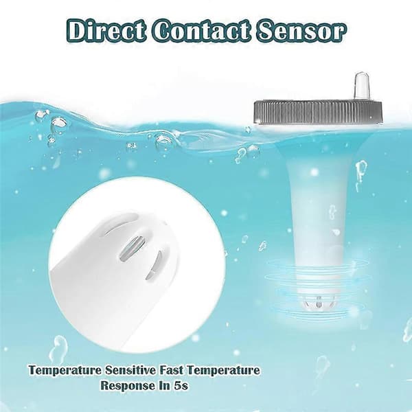 Wireless Pool Thermometer Floating Easy-to-Read, Digital Pool Thermometer Waterproof, for Swimming Pools
