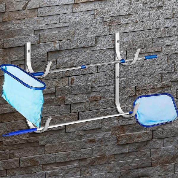 Pool Pole Hanger, Pool Brush Hanger with Screws, Pool Pole Hanger Hook Holder for Telescopic Pole
