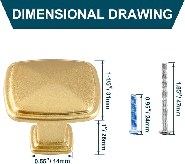 25-pack borstade mässingsknoppar 25-pack 5\"