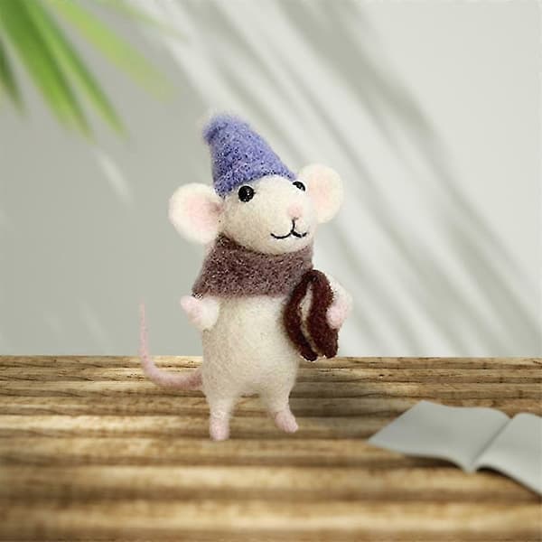 Needle Felting Kit for Mouse for Beginners DIY Wool Felt Craft Kit Handmade Wool Felt Material Production Package Gifts