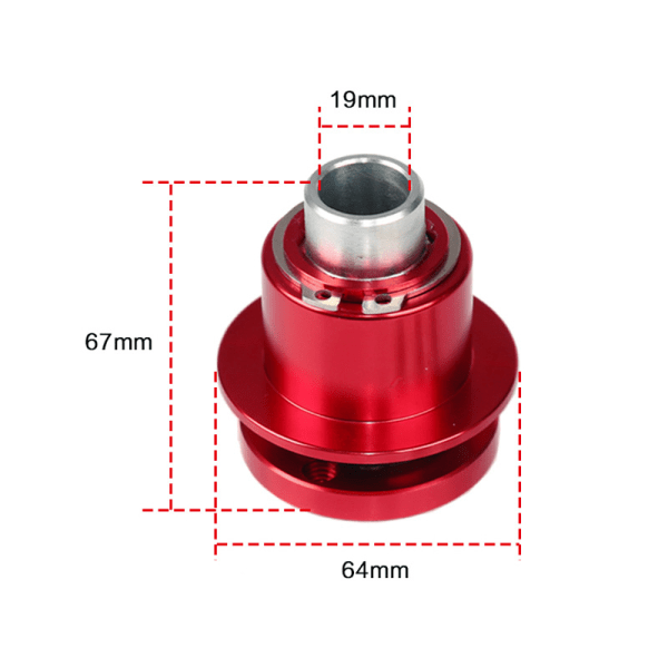Automaattiset korjaustarvikkeet Ohjauspyörän pikalukitusalusta 360 3-reikäinen pikavapautusohjauspyörä punainen