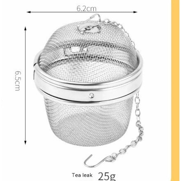 2-pakks rustfritt stål krydderkule te-sil te-infuser krydderkule rustfritt stål filter te-kule