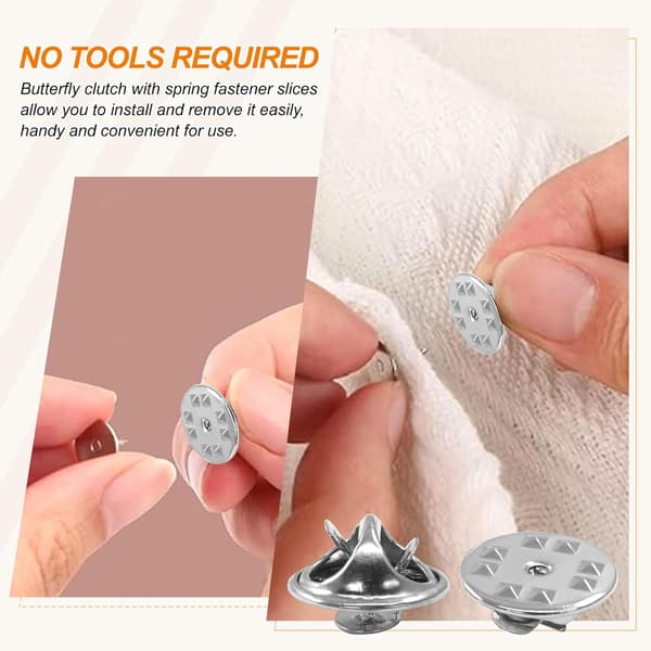 120 par sommerfuglkoblingsrygger for slipsnåler - 8x4mm blanke håndverkspinner erstatning sølv sølv 4mm silver