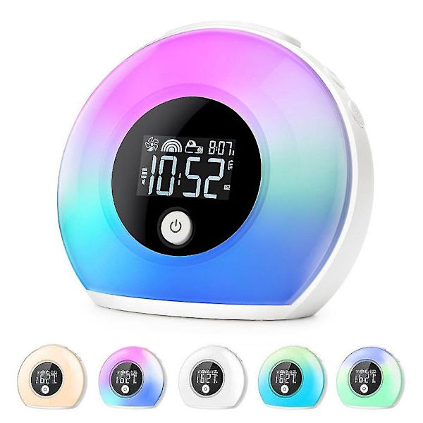 Väckarklocka med Ljus, Bluetooth-högtalare, Nattlampa för Barn, Digital Väckarklocka för Barn, Tonåringar, Sovrum