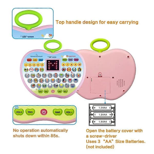 Educational Computer Toy, Suitable for Boys and Toddlers Aged 1-3, Tablet Gift, Learning Toy.