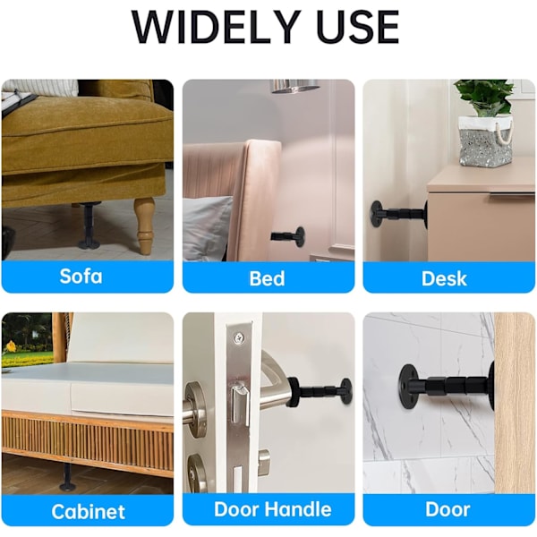 4-pack Bed Stopper, 84-110 mm Adjustable Bed Frame Anti-Shake Tool, Works as Shock Absorber Between Wall and Sofa, Bed Frame
