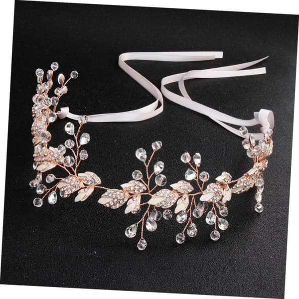 Lövformat diadem med strass