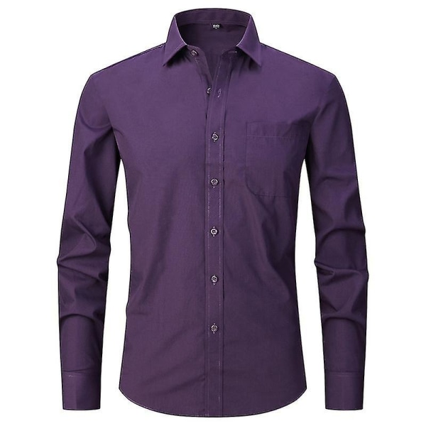 Miesten pitkähihainen liike- ja hääpaita 3XL Violetti Purple 3XL