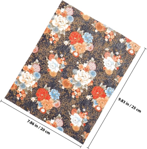 Japanese Style Cotton Fabric Pack 5 Pcs 20x25 cm Floral Patchwork Squares