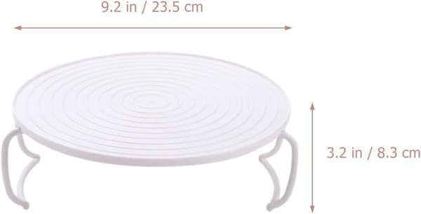 Tallerkenstabel Foldbar Dampstativ runde kanter 12.6x12.6x3.9tommer