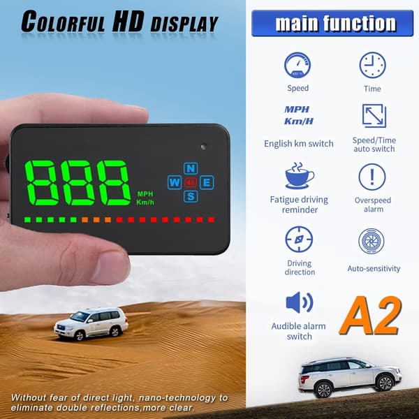 Automatisk head-up-display, GPS head-up-display for biler og lastebiler, LED frontrute-projektor, GPS-turteller