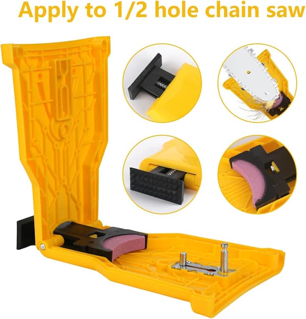 Portable Chainsaw Chain Sharpener with 6 Sharpening Stones Universal Chain Sharpener Professional Sharpener for Every Chainsaw