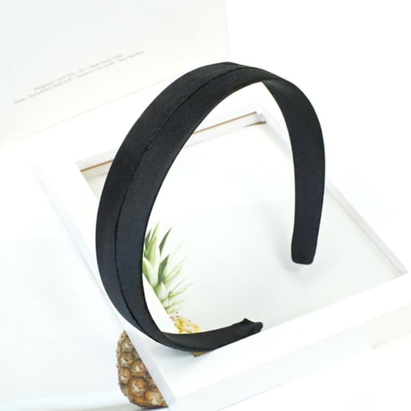 10 stk. minimalistisk sort satin bred hårbøjle DIY hårtilbehør