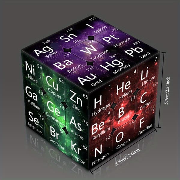 Starry Sky Chemical Elements 3x3 Cube Puzzle, Medium Difficulty Debut, High-Resolution Printing Extremely Durable Starry Sky Style Starry Sky Style