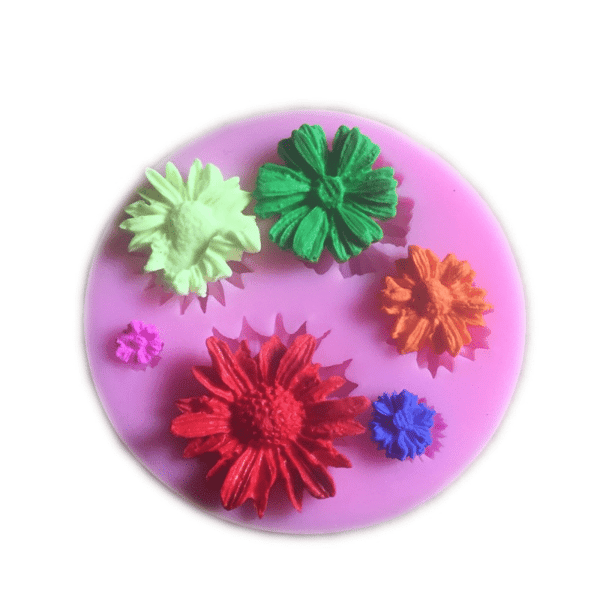 3D Blomster Silikoneform Kage Fondant Chokolade Bageform Bageværktøj pink pink