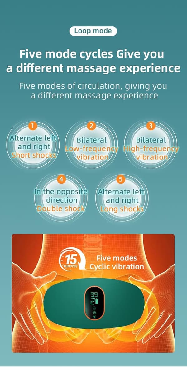 Mavemassage til maven, tre tilstande, grøn