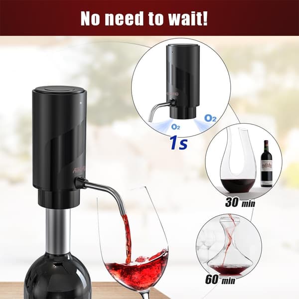 Electric Wine Aerator, Rechargeable Automatic Electronic Wine Bottle