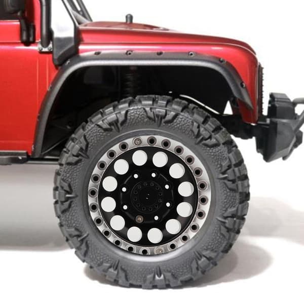 4 stk. 1,9 tommer aluminiumsfælge med Beadlock til SCX10 1/10 RC Crawler Bil (sort sølv).