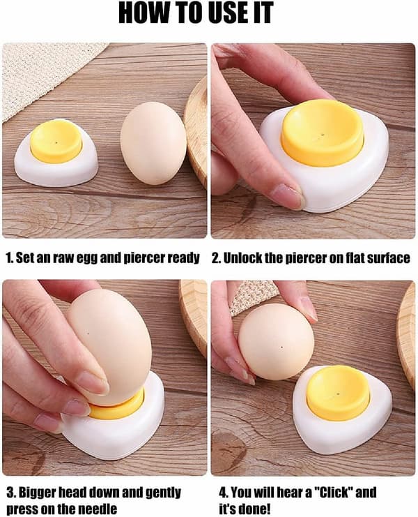Magnetisk eggepiercer for rå egg, skreller for hardkokte egg