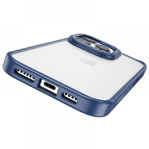 For iPhone 14 Pro Case, [10 FT Military Drop Protection] [Skin-Friendly Touch] Matte Back, Slim Transparent Protective Case - Blue