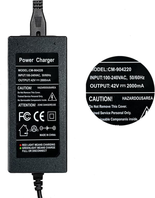 Elektrisk Scooter Oplader - 36V/42V 2A Universal Oplader - Med 5 Batteri Opladerstik