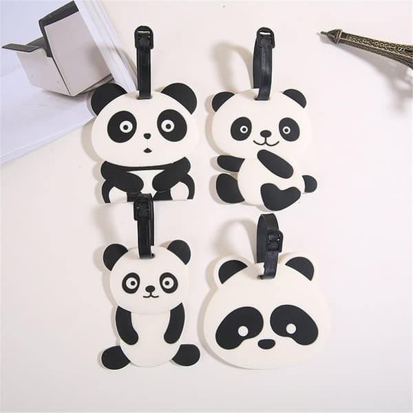 4 stk (Panda) Kuffert Bagagemærker, Panda Kuffert Rejse-ID-Mærke T