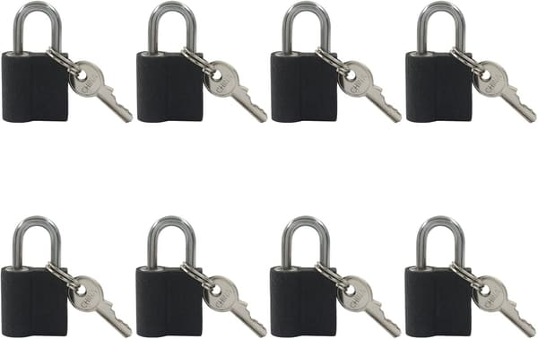8 stk. minihængelåse med nøgler, 8 stk. sorte item_package_quantity