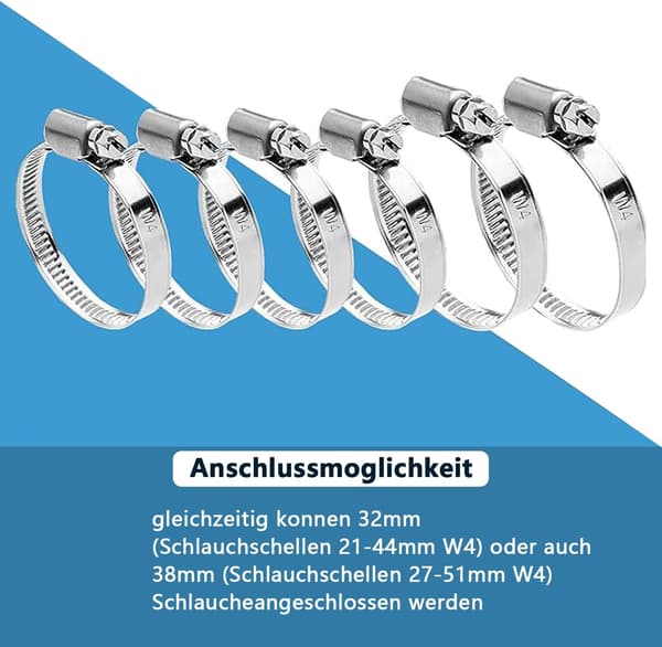 2-pack Poolunderhåll/avstängningsventil med 32 mm slangkoppling, Poolavstängningsventiler, Dubbel Split Po