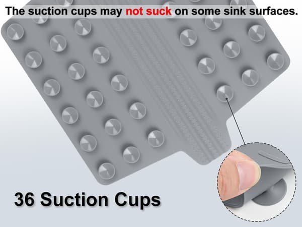 Sink Protector, Kitchen Sink Mat, Divider Protection Mat, Odorless, Super Soft, No Stains, 32.6 cm x 28.2 cm 1-pack Grey
