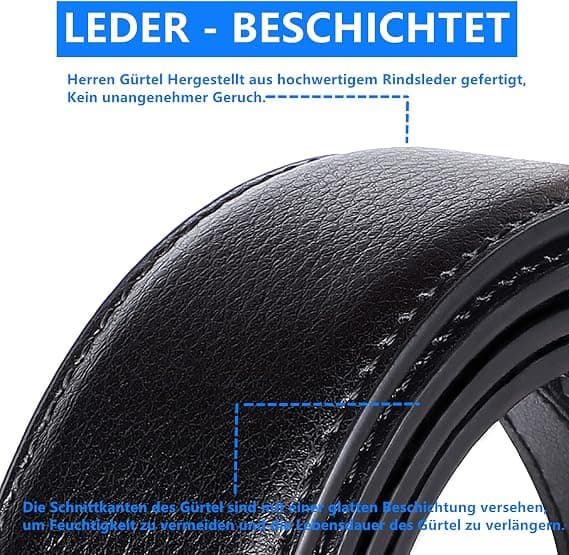 Bälte 110-130cm justerbart spärrspänne automatiskt bälte herr