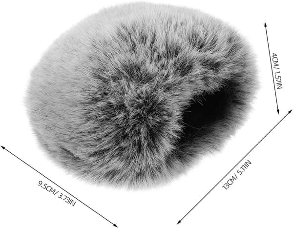 Furry Windshield Microphone Muff Soft Comfortable Artificial Fur Wind Protection Outdoor Audio Recordings