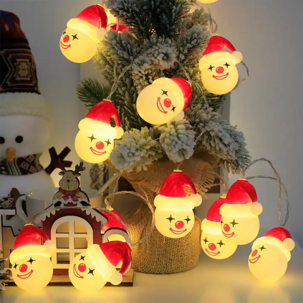 Christmas Clown String Lights, LED Fairy Lights, for hjemmedekorasjon, fest, jul, camping USB interface 3,20 metros y 20 luces