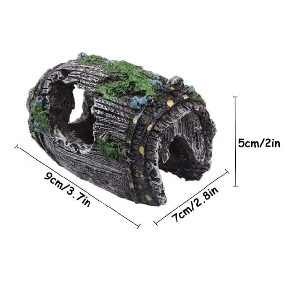 Aquarium Accessories - Small Wine Barrel Black
