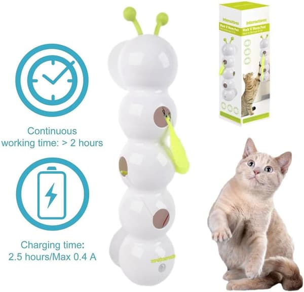 Interactive Caterpillar Cat Toy - Smart Rechargeable Automatic Motion Toy for Indoor Cats, Bite-Resistant & Relieves Boredom