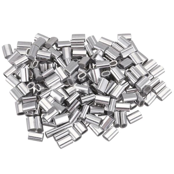 M1.5 Wire Rope Aluminum Sleeve Cable Crimp Wire Chuck Aluminum Casing 200 Pieces