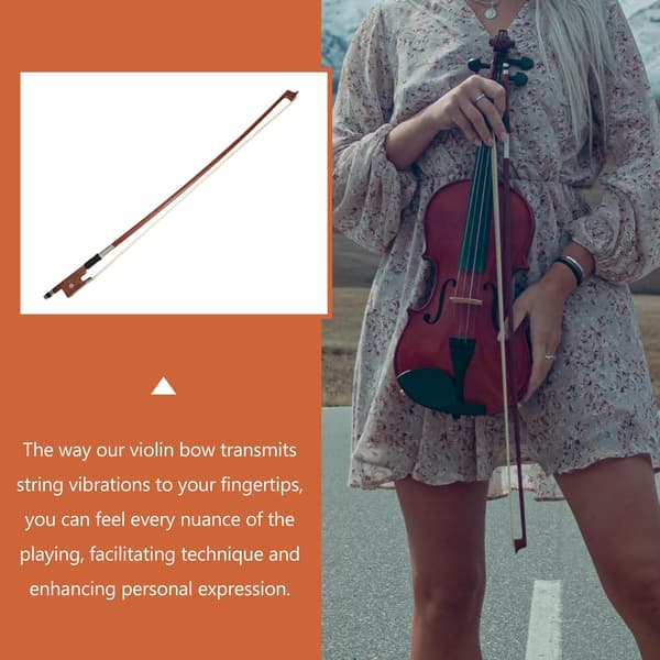 Violin Bow 1/4 Size Wood Stick Ebony Replacement Accessory Suitable for Beginners and Classroom Use