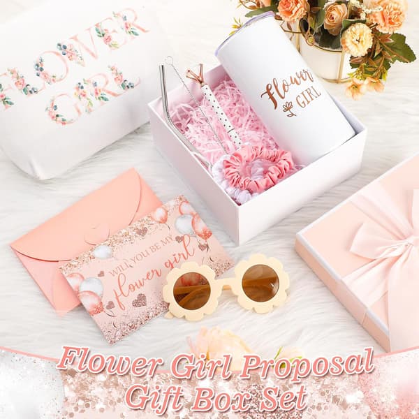 9 stk. blomsterpike-forespørsel til bryllup (hvit, retro) hvit White