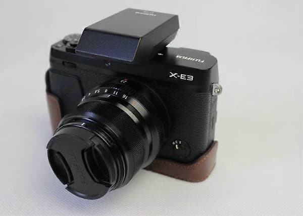 M7l PU Läder Halv Botten Kameraskydd Skal för Fujifilm o3c X-E3 - Kaffe