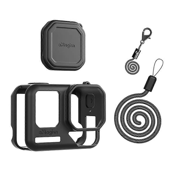 AMAGISN Silicone Protective Case for Insta360 Ace Pro 2 Action Camera with Lens Cap and Lanyard