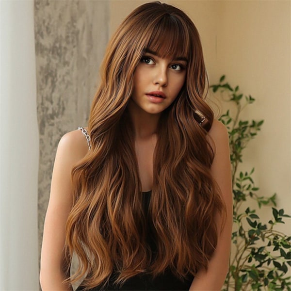 Long Wavy Wig with Bangs