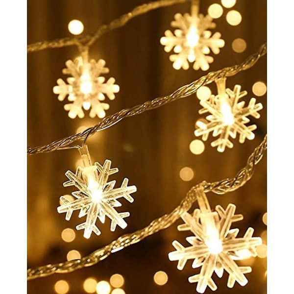 Christmas Snowflake String Lights String Lights Batteridrevet Vanntett For Christmas Garden Patio