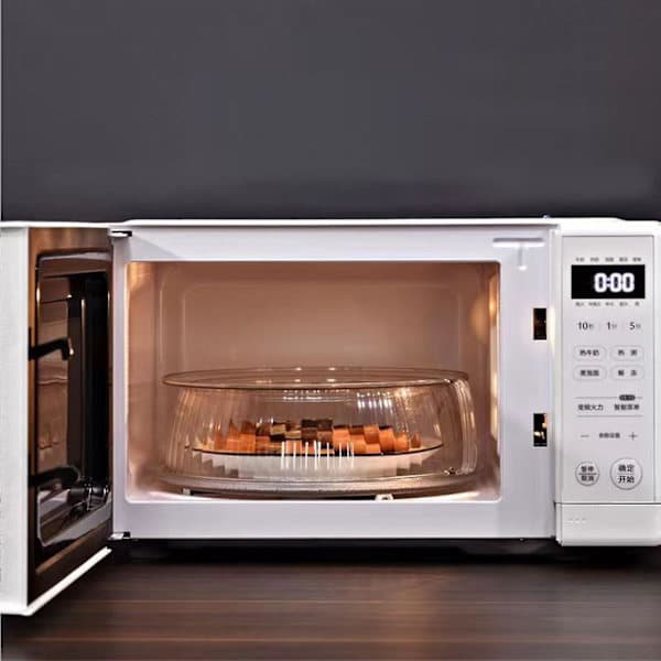 High Glass Microwave Cover with Splash Guard and Handle for Heating Pasta and Leftovers