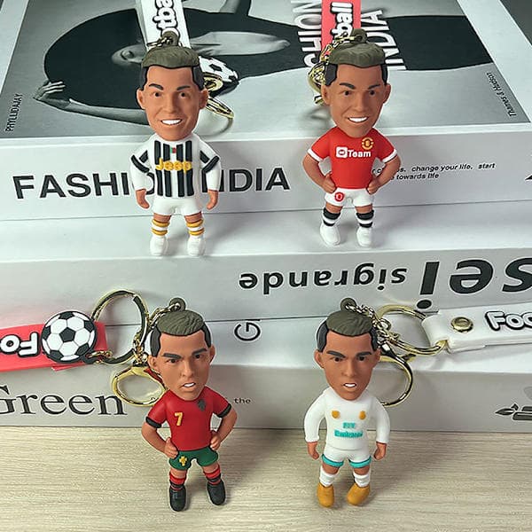 Fodbold Ronaldo Figur Fodboldstjerne Nøglering Taskevedhæng A A A