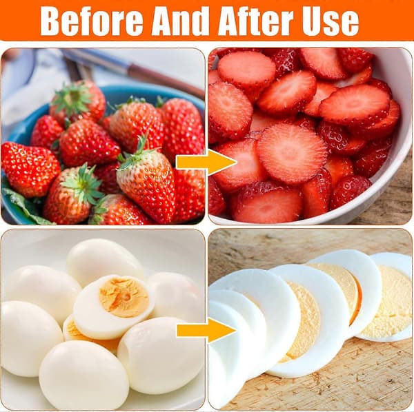 Cup Slicer Fruit Strawberry Slicer with Cleaning Brush Cutting Tool Kitchen Utensils for Banana Egg Salad 2pcs
