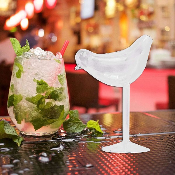 10x 150ml Bird Cocktail Goblet Glass Molecular Smoky Shape