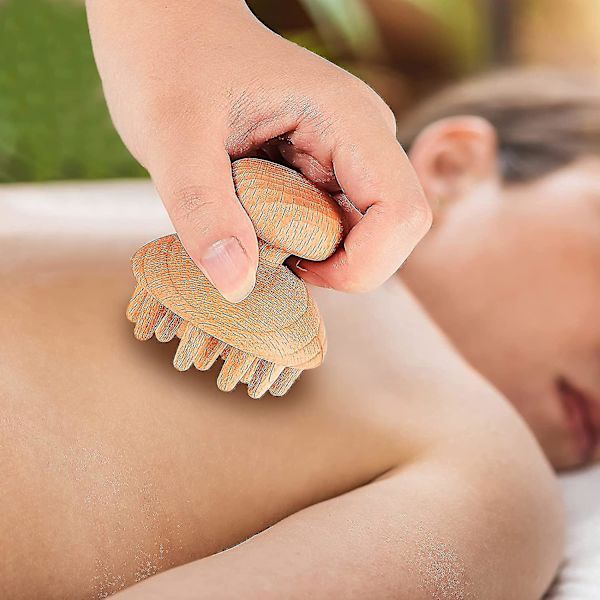 2-pack Trä Mini Terapi Svampverktyg Svamp Helkropps Trä Massagerare