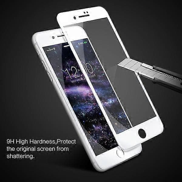 Näytönsuoja iPhone 8 Plus Karkaistu Lasi Valkoinen