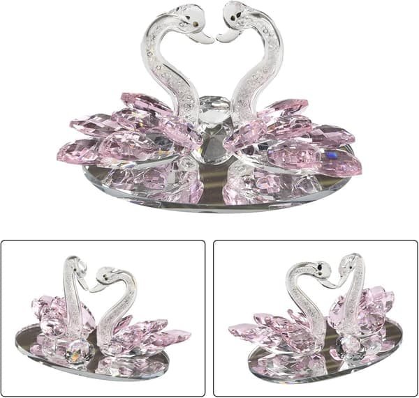 Krystallsvanefigurinsamling Borddekorasjon Pynt, for Krystallsamleobjekter til Jul, Bursdag, Fest, Valentinsdag