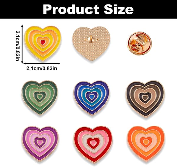 7 STK Kjærlighetshjerte Brosjer 7 STK Love Heart